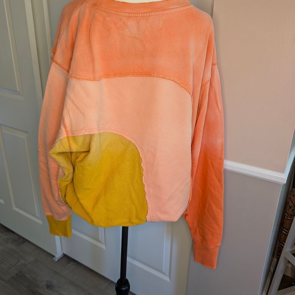 Free People Colorblock Sweatshirt In Orange And Y… - image 6
